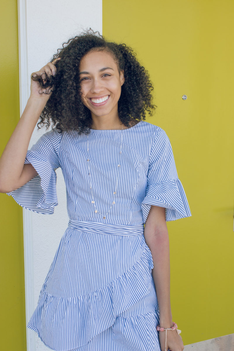 Girly Blue Striped Dress