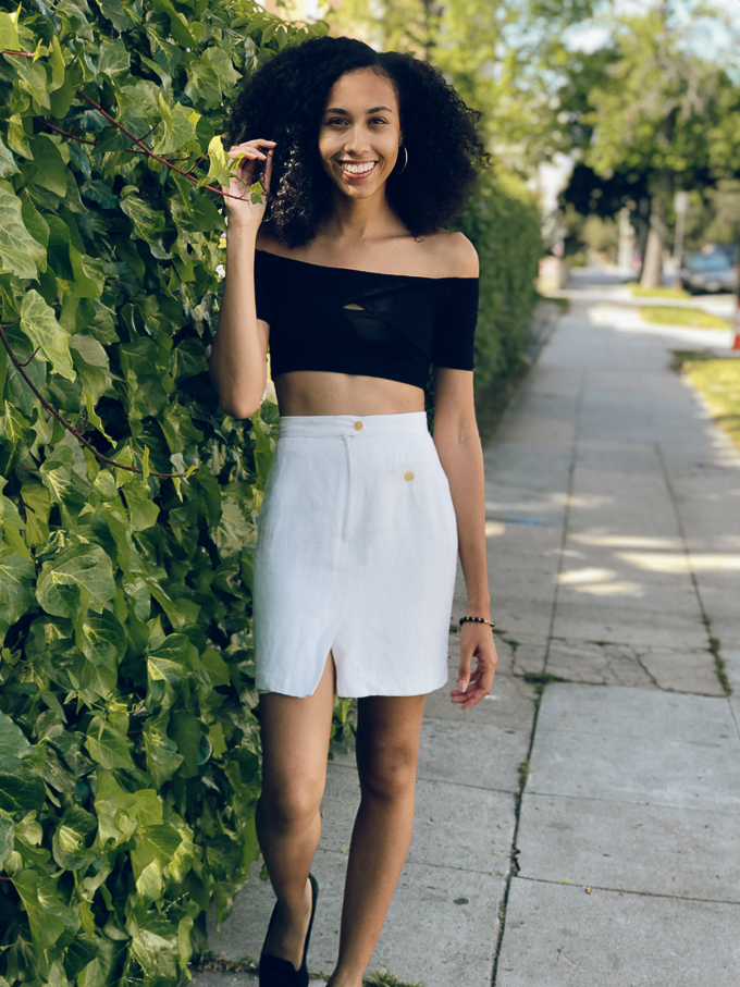 Thrifted Summer Outfit - Crop Top with Skirt