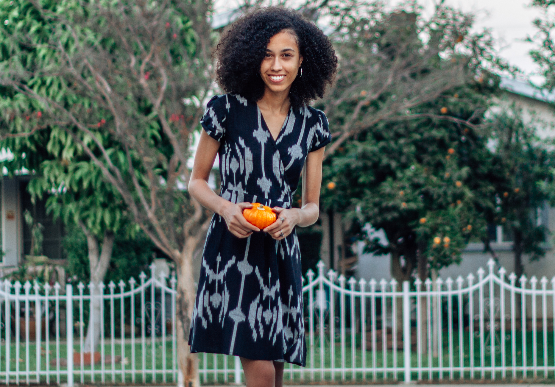 Ethical Black Patterned Dress